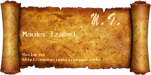 Mauks Izabel névjegykártya